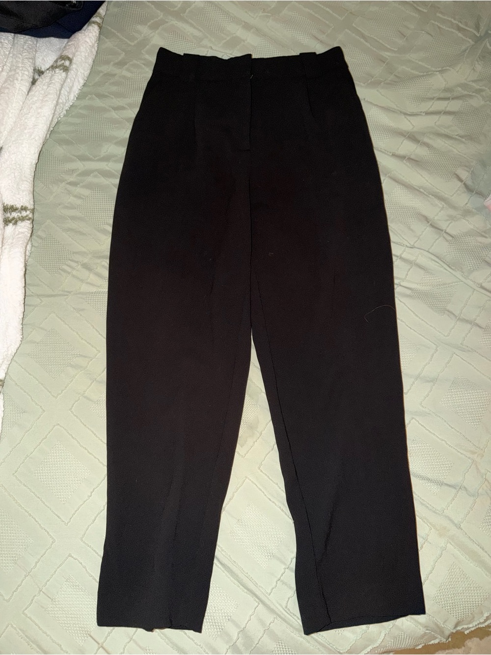 H&M Black Straight-Leg High-Waist Trousers